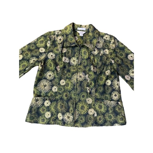 Christopher Banks Jacket Womens PM Petites Used Zip Front Shimmer - Picture 5 of 16